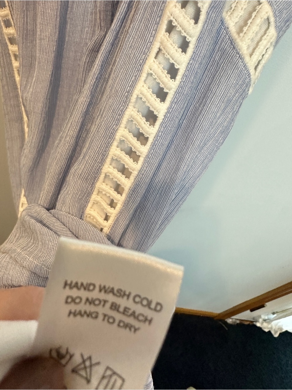 Doe & Rae Pale Blue Maxi Dress with Crochet Inset - Picture 9 of 13